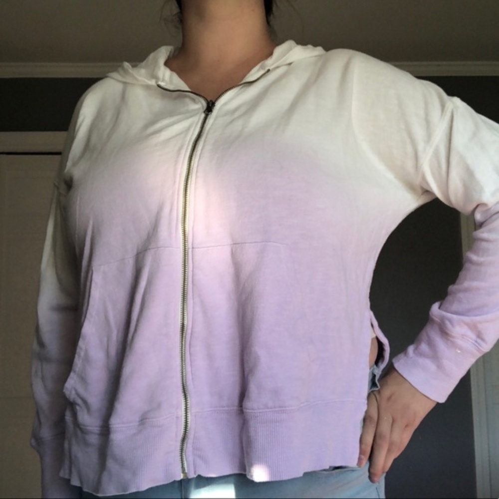Forever 21 Purple Ombre Tie Dye Zip Up Hoodie
